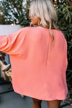 Online Dear-Lover Smocked Wrist Shift Top Pink