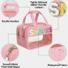 Sale Dear-Lover SNACKS Clear PVC Double Layered Portable Bag Pink
