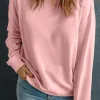 New Dear-Lover Solid Classic Crewneck Pullover Sweatshirt Pink