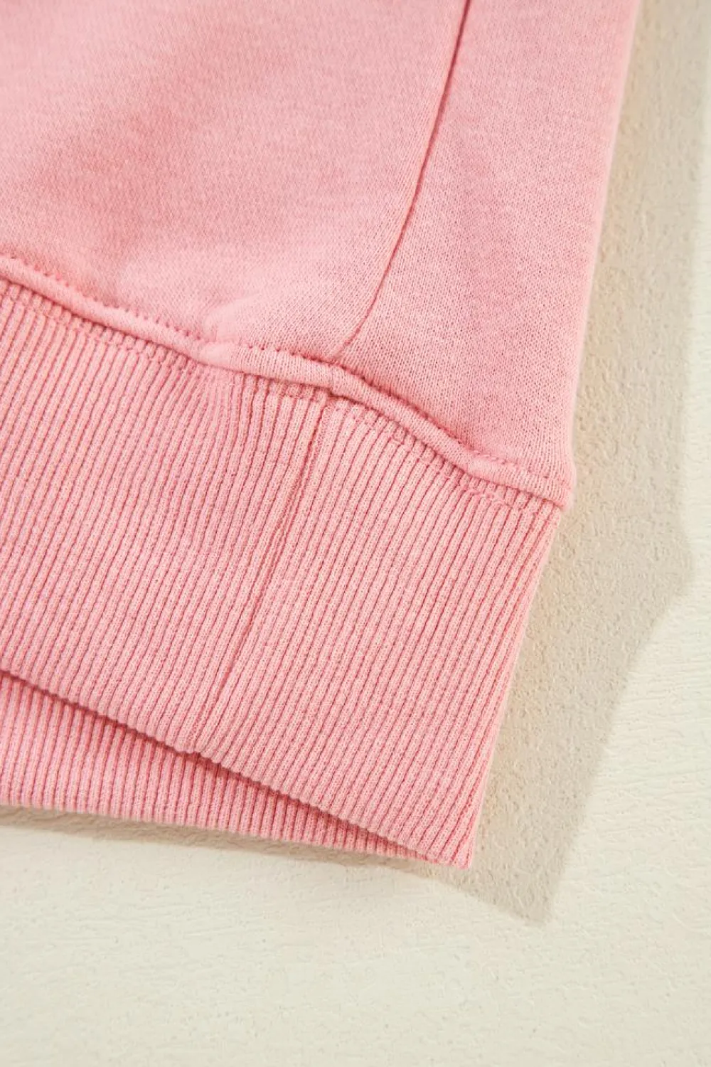 New Dear-Lover Solid Classic Crewneck Pullover Sweatshirt Pink