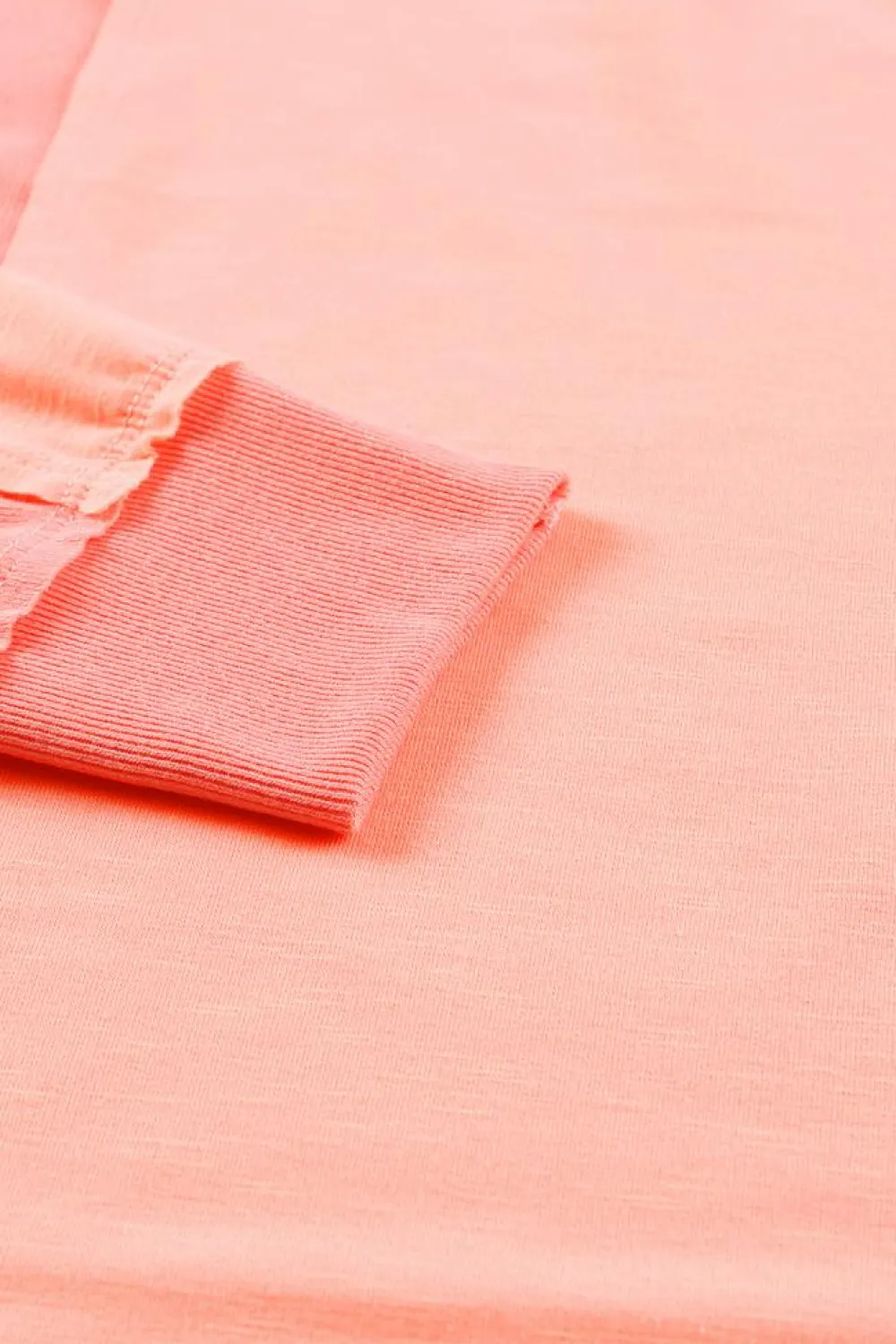 Discount Dear-Lover Solid Color Patchwork Long Sleeve Top Pink