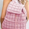 Sale Dear-Lover Solid Flapped Quilted Puffer Backpack Pink