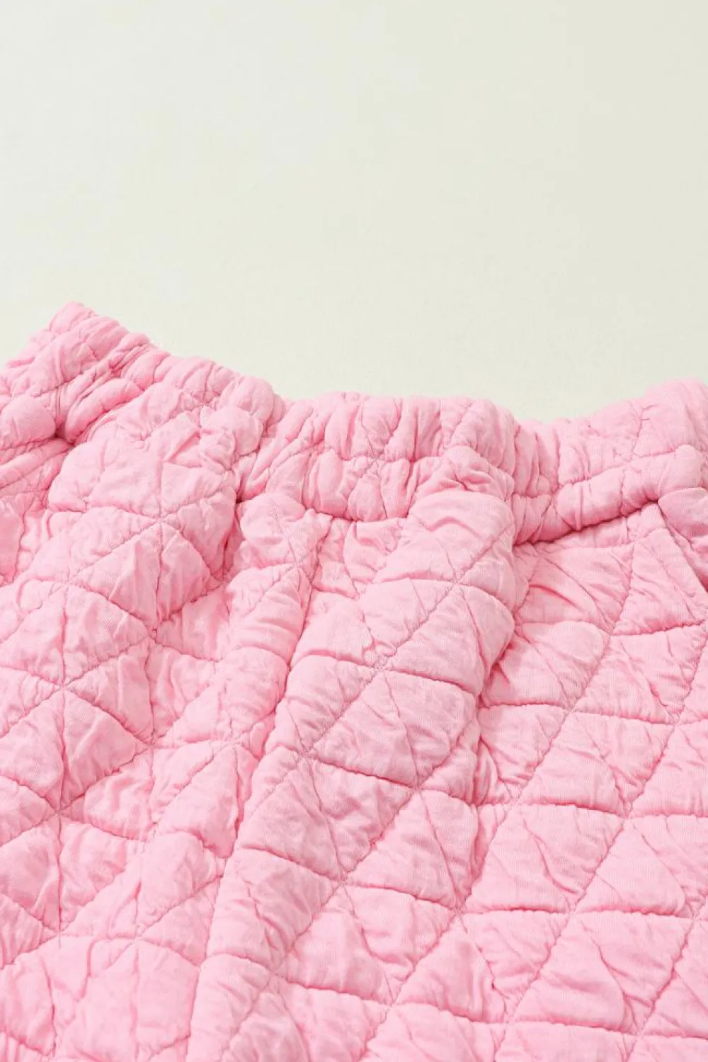 New Dear-Lover Pink Solid Quilted Pullover and Pants Outfit Pale Chestnut