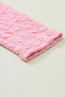 New Dear-Lover Pink Solid Quilted Pullover and Pants Outfit Pale Chestnut