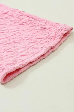 New Dear-Lover Pink Solid Quilted Pullover and Pants Outfit Pale Chestnut
