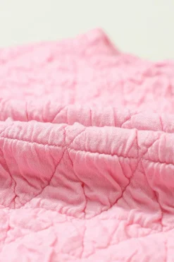 New Dear-Lover Pink Solid Quilted Pullover and Pants Outfit Pale Chestnut