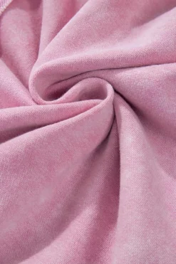 Sale Dear-Lover Solid Waffle Knit Patchwork Raglan Sleeve Sweatshirt Pink