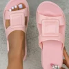 Hot Dear-Lover Square Design Cutout Open Toe Slippers Pink