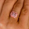 Outlet Dear-Lover Square Gem Insert Alloy Ring Pink