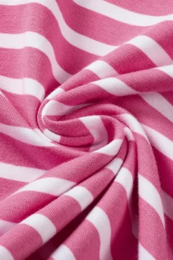 Hot Dear-Lover Butterfly Sleeve V Neck Hollowed Knot Back T Shirt Pink Stripe
