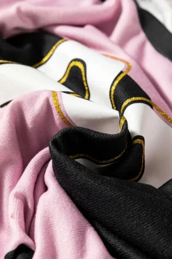 Discount Dear-Lover Color Block Number 22 Print Game Day Loose Long Sleeve Top Pink Stripe