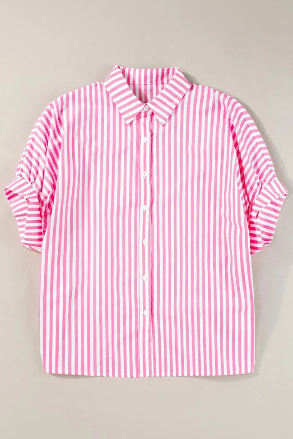 Clearance Dear-Lover Dolman Sleeve Oversize Shirt Pink Stripe