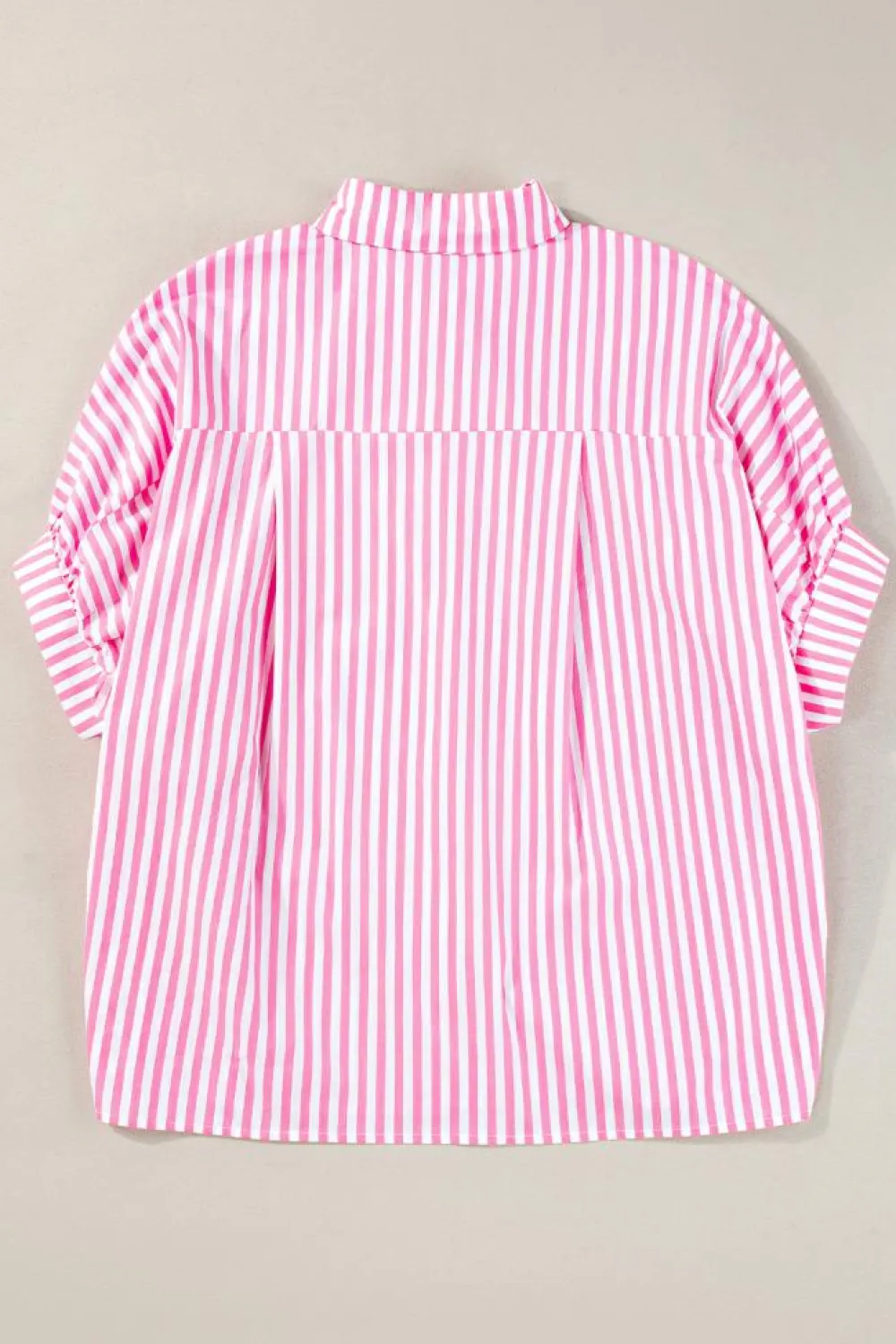 Clearance Dear-Lover Dolman Sleeve Oversize Shirt Pink Stripe