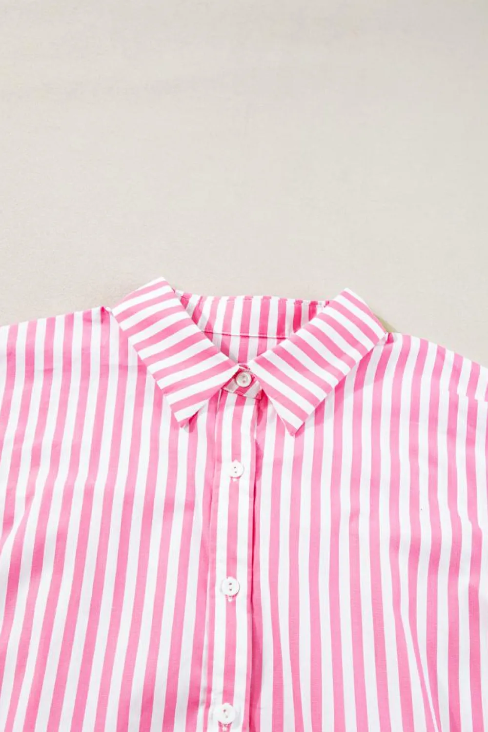 Clearance Dear-Lover Dolman Sleeve Oversize Shirt Pink Stripe