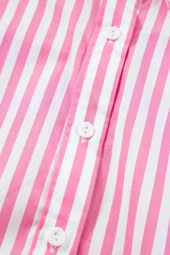 Clearance Dear-Lover Dolman Sleeve Oversize Shirt Pink Stripe