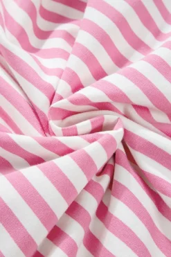 Outlet Dear-Lover Kangaroo Pocket Hoodie and Wide Leg Shorts Set Pink Stripe