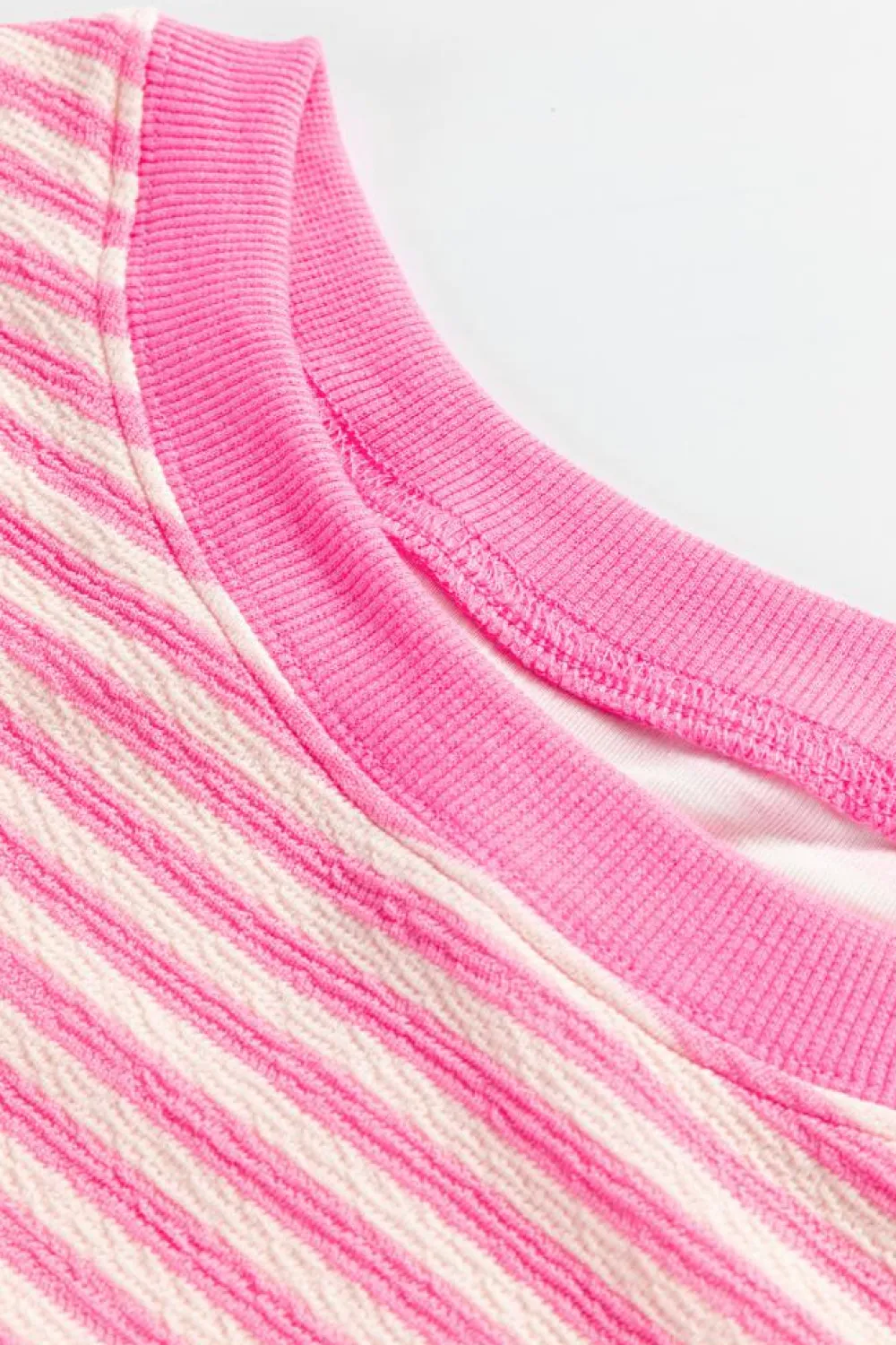 Outlet Dear-Lover Loose Drop Shoulder Long Sleeve Top Pink Stripe