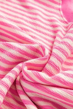 Outlet Dear-Lover Loose Drop Shoulder Long Sleeve Top Pink Stripe