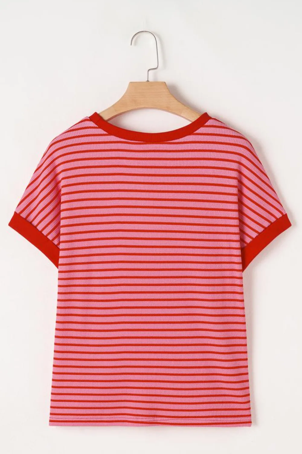 Online Dear-Lover Sequin Crawfish Crewneck T Shirt Pink Stripe