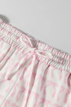 Fashion Dear-Lover Striped 3/4 Sleeve Drop Shoulder Top Pink