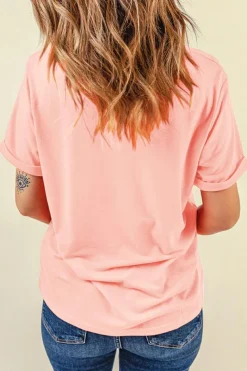 Online Dear-Lover Summer Food Bow Crawfish Printed T Shirt Pink