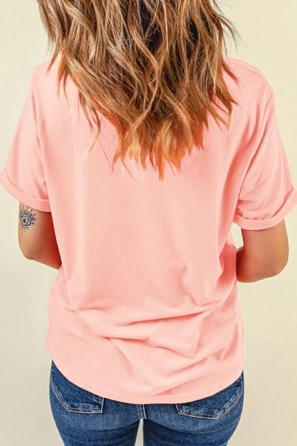 Online Dear-Lover Summer Food Bow Crawfish Printed T Shirt Pink