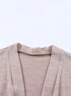 Fashion Dear-Lover Tunic Back Open Front Cardigan with Pockets Pink