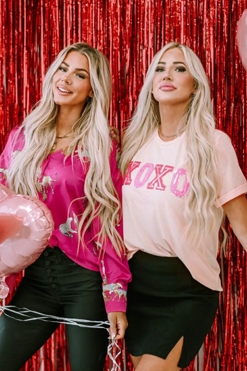 Best Dear-Lover Valentines Shiny XOXO Graphic T-shirt Pink