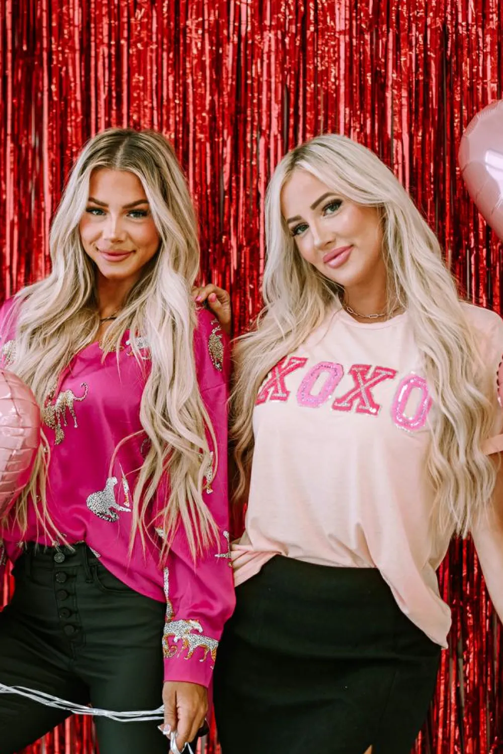 Best Dear-Lover Valentines Shiny XOXO Graphic T-shirt Pink