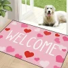 Outlet Dear-Lover WELCOME Heart Print Non-slip Door Mat Pink