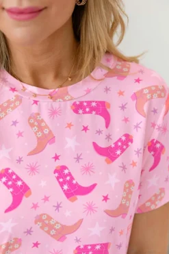 Sale Dear-Lover Western Boots Printed Short 2pcs Lounge Set Pink