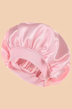 Fashion Dear-Lover Wide Elastic Band Large Sleep Hair Bonnet Pink