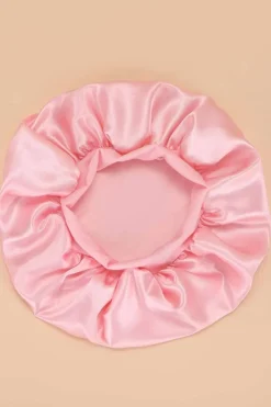 Fashion Dear-Lover Wide Elastic Band Large Sleep Hair Bonnet Pink
