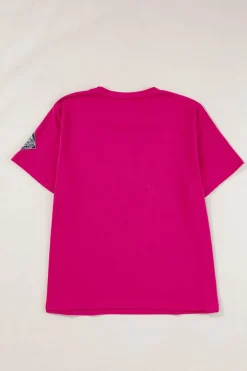 Best Dear-Lover Crown Graphic Crew Neck T Shirt Pitaya Pink