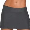 Discount Dear-Lover Plus Size Grey Skirted Swim Bikini Bottom Gray