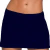 Online Dear-Lover Plus Size Navy Blue Skirted Swim Bikini Bottom Deep blue