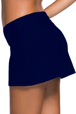 Online Dear-Lover Plus Size Navy Blue Skirted Swim Bikini Bottom Deep blue