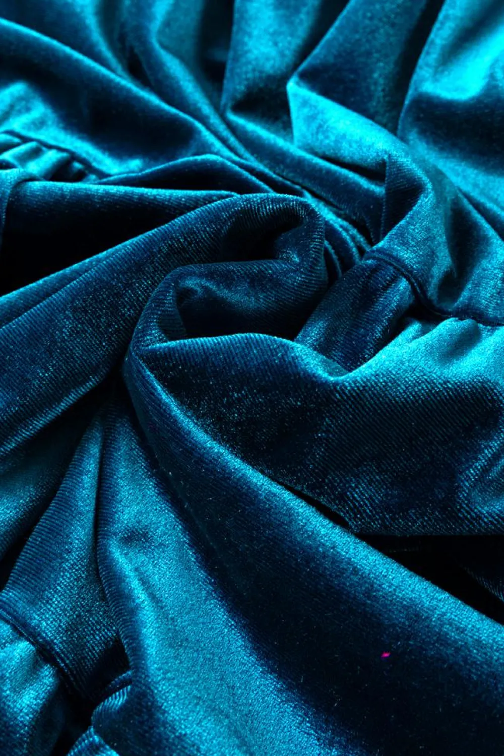 Sale Dear-Lover Velvet Short Sleeve Shirred Waist Tiered Maxi Dress Prussian Blue