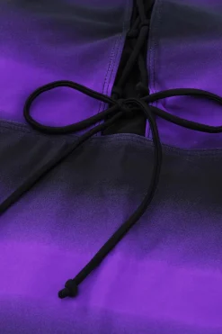 Outlet Dear-Lover Black Ombre Print Racerback Tankini Swimsuit Purple