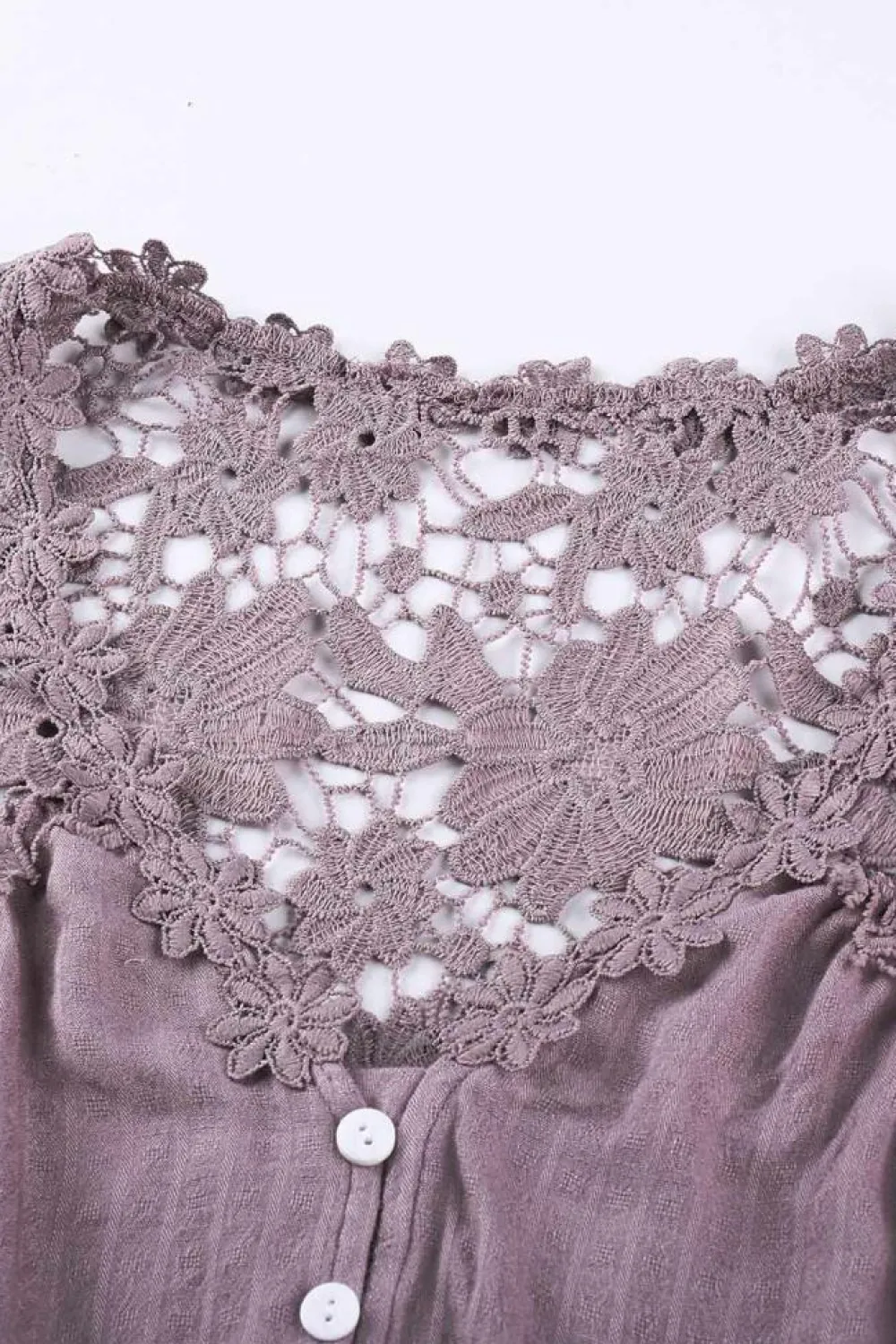 Discount Dear-Lover Crochet Lace Button Top Purple