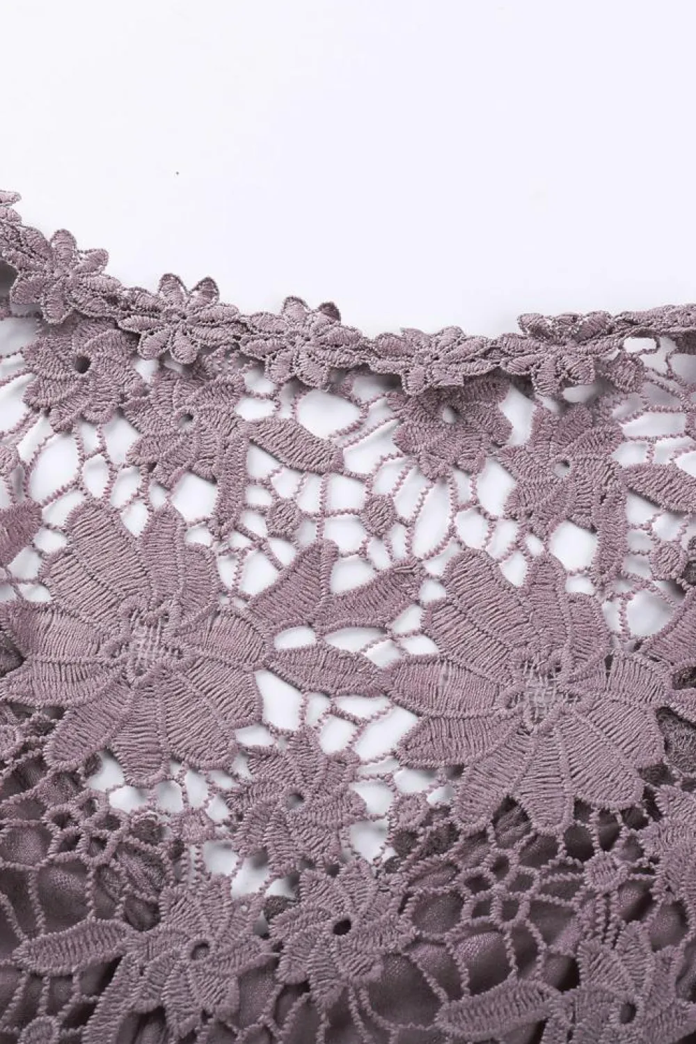Discount Dear-Lover Crochet Lace Button Top Purple