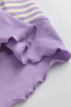 Online Dear-Lover Loose Drop Shoulder Long Sleeve Top Purple Stripe