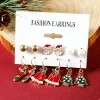 Best Dear-Lover 6 Pairs/Set Cartoon Christmas Theme Alloy Earring Set Racing Red