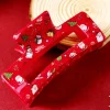 Fashion Dear-Lover Cartoon Christmas Pattern Print Hollow Out Hair Clip Racing Red
