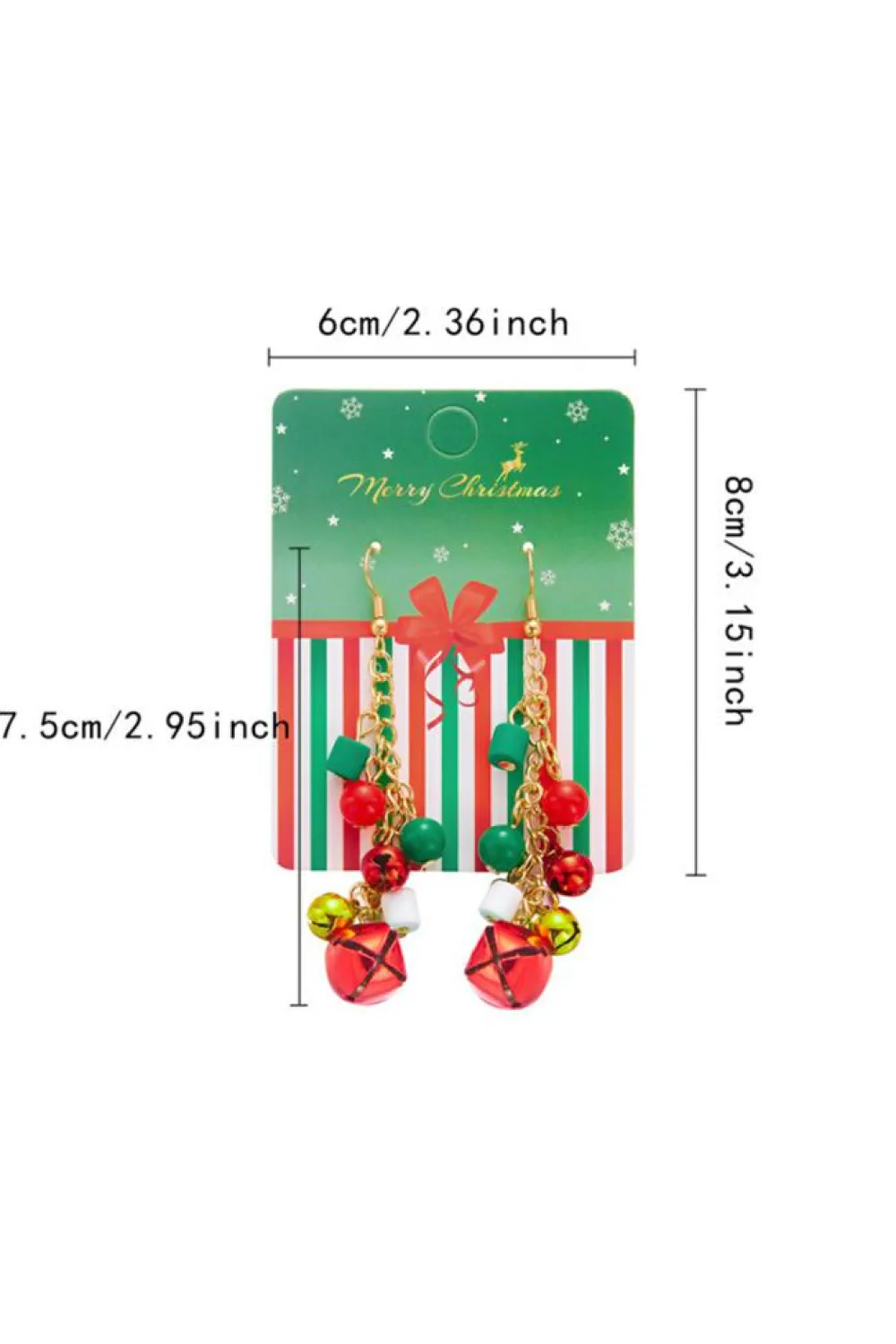 New Dear-Lover Christmas Style Bells Dangle Hook Earrings Racing Red