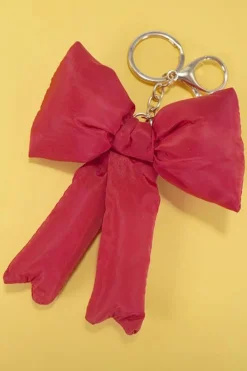 Best Dear-Lover Cute 3D Bow Knot Keychain Racing Red