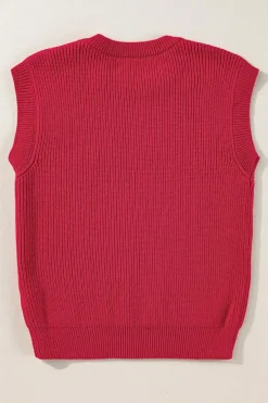 Online Dear-Lover Game Day Rugby Football Season Sweater Vest Racing Red