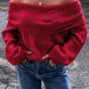 Hot Dear-Lover Off-the-shoulder Knit Sweater Racing Red
