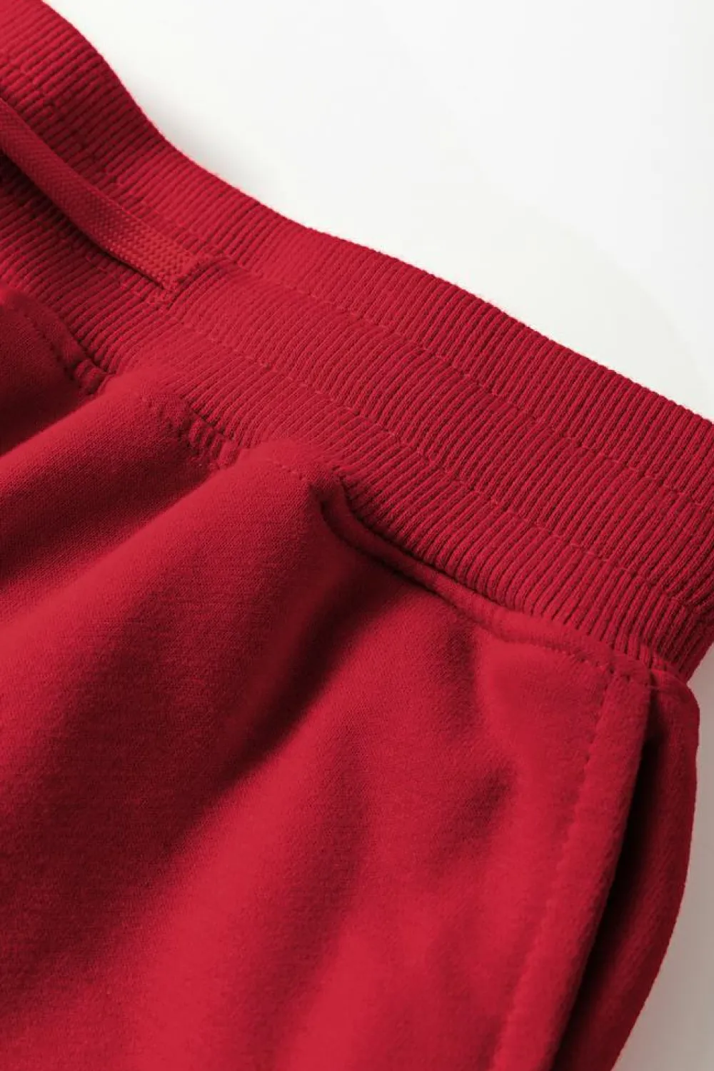 Fashion Dear-Lover Solid Color High Low Pullover and Skinny Pants Set Racing Red