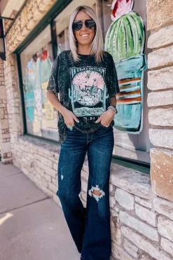 Clearance Dear-Lover High Rise Ripped Bell Bottom Jeans Real Teal